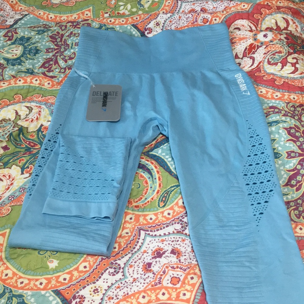 Seamless Energy High Waisted Leggings-Sky Blue
